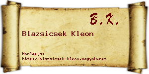 Blazsicsek Kleon névjegykártya